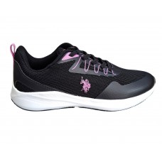 U.S.POLO ASSN ADRYEN001A-BLK-FUX01 ΠΑΙΔΙΚΟ ΠΑΠΟΥΤΣΙ SNEAKERS ΓΙΑ ΚΟΡΙΤΣΙΑ ΜΑΥΡΟ